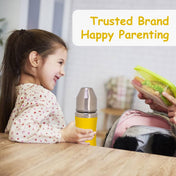 Adore Koh Stainless Steel Wide Neck Feeding Bottle with Silicon Sleeve- 250ml Yellow