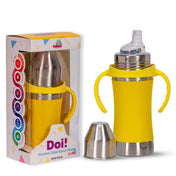 Adore Doi! The Wideneck Spout Stainless Steel Sipper with Sleeve-250ml Yellow