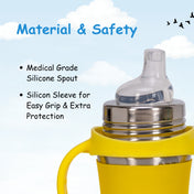 Adore Doi! The Wideneck Spout Stainless Steel Sipper with Sleeve-250ml Yellow