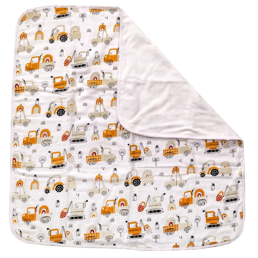 Adore Pro SPRING! The Premium Organic  Muslin Multipurpose Baby Towel cum Blanket - 75*75 cms - Transport Theme