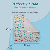 Adore Pro SPRING! The Premium Organic Muslin Multipurpose Baby Towel cum Blanket - 75*75 cms - Under Ocean Theme