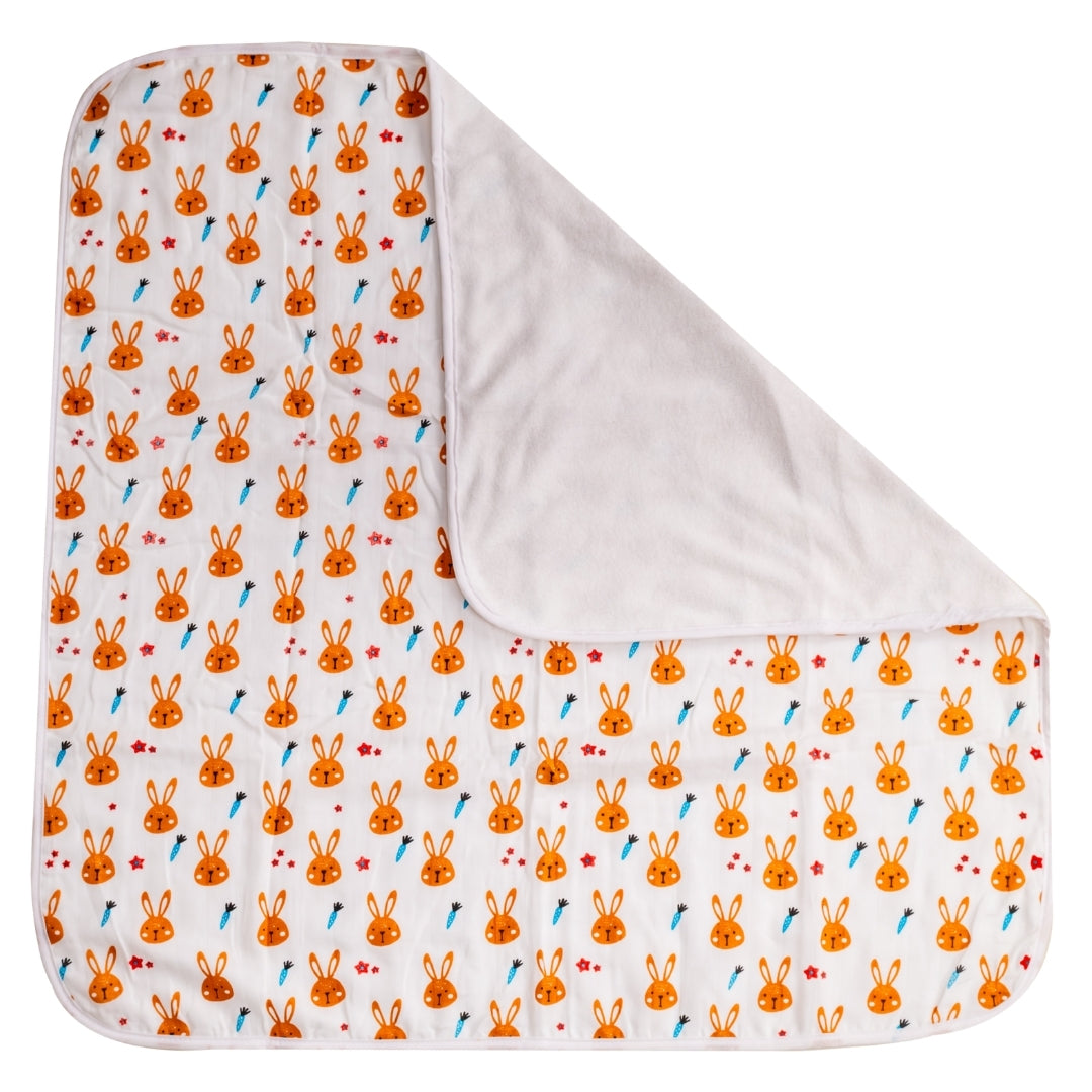 Adore Pro SPRING! The Premium Organic Muslin Multipurpose Baby Towel cum Blanket - 75*75 cms - Busy Bunny Theme
