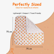 Adore Pro SPRING! The Premium Organic Muslin Multipurpose Baby Towel cum Blanket - 75*75 cms - Busy Bunny Theme
