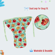 Adore Insta Dry Baby Cloth Tie Knot Langot/ Nappies/ Langota - Holds up to 2* Pees 4-8 Months- Green Kiddo