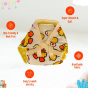Adore Insta Dry Baby Cloth Tie Knot Langot/ Nappies/ Langota - Holds up to 2* Pees -4-8 months-Yellow Duck