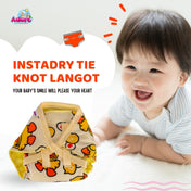 Adore Insta Dry Baby Cloth Tie Knot Langot/ Nappies/ Langota - Holds up to 2* Pees -4-8 months-Yellow Duck