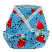 Adore Insta Dry Baby Cloth Tie Knot Langot/ Nappies/ Langota - Holds up to 2* Pees- 9-12 months Blue Watermelon