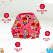 Adore Insta Dry Baby Cloth Tie Knot Langot/ Nappies/ Langota - Holds up to 2* Pees-  0-3 Months-Pink Candy
