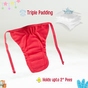 Adore Insta Dry Baby Cloth Tie Knot Langot/ Nappies/ Langota - Holds up to 2* Pees- 4-8 months Pink Candy