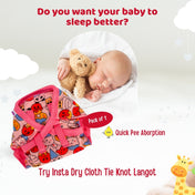 Adore Insta Dry Baby Cloth Tie Knot Langot/ Nappies/ Langota - Holds up to 2* Pees- 4-8 months Pink Candy