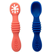 Adore SILICA - The Trainer Silicon Weaning Feeding Spoon Set- Pack of 2( Magenta+Blue)