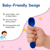 Adore SILICA - The Trainer Silicon Weaning Feeding Spoon Set- Pack of 2( Magenta+Blue)