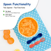 Adore SILICA - The Trainer Silicon Weaning Feeding Spoon Set- Pack of 2( Magenta+Blue)