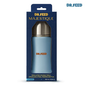 Adore Dr.Feed Majestique Insulated Thermos Hot/ Cold Stainless Steel Feeding Bottle with Anti-Colic Teat- D3- 180ml- Baby Blue