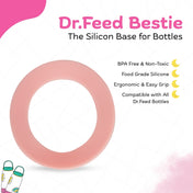 Adore Dr.Feed Bestie! The Silicon Base for Dr.Feed Wide Neck Bottles- Baby Pink- Pack of 2