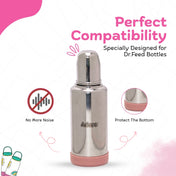 Adore Dr.Feed Bestie! The Silicon Base for Dr.Feed Wide Neck Bottles- Baby Pink- Pack of 2