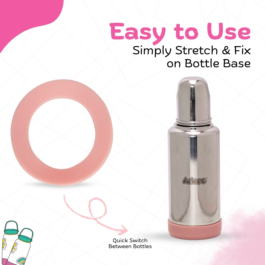 Adore Dr.Feed Bestie! The Silicon Base for Dr.Feed Wide Neck Bottles- Baby Pink- Pack of 2