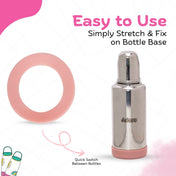 Adore Dr.Feed Bestie! The Silicon Base for Dr.Feed Wide Neck Bottles- Baby Pink- Pack of 2