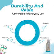 Adore Dr.Feed Bestie! The Silicon Base for Dr.Feed Wide Neck Bottles- Sky Blue Pack of 2