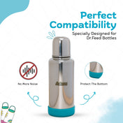 Adore Dr.Feed Bestie! The Silicon Base for Dr.Feed Wide Neck Bottles- Sky Blue Pack of 2