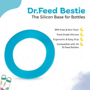 Adore Dr.Feed Bestie! The Silicon Base for Dr.Feed Wide Neck Bottles- Sky Blue Pack of 2