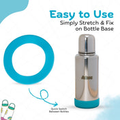 Adore Dr.Feed Bestie! The Silicon Base for Dr.Feed Wide Neck Bottles- Sky Blue Pack of 2