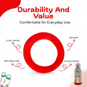 Adore Dr.Feed Bestie! The Silicon Base for Dr.Feed Wide Neck Bottles- Cherry Red Pack of 2