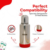 Adore Dr.Feed Bestie! The Silicon Base for Dr.Feed Wide Neck Bottles- Cherry Red Pack of 2