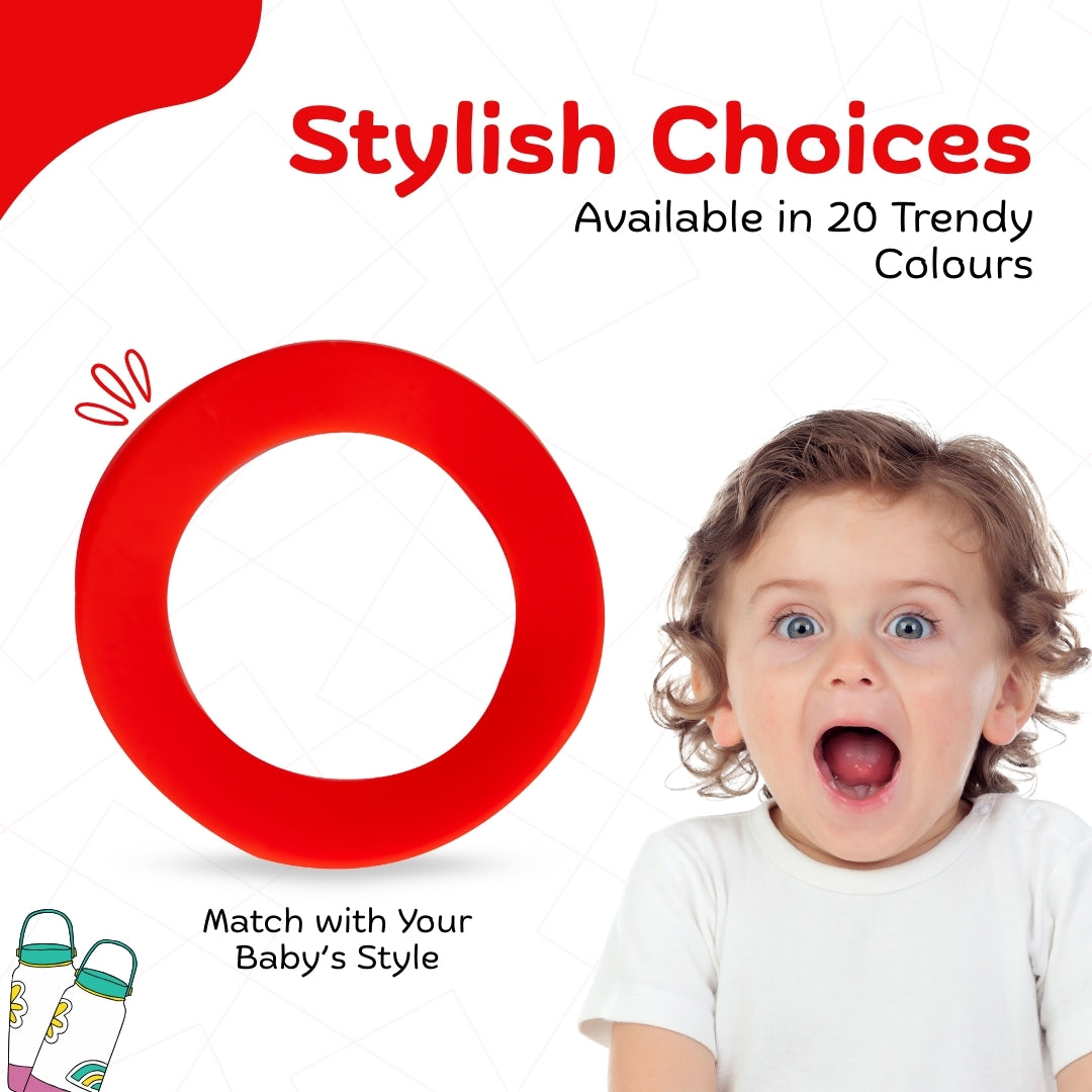 Adore Dr.Feed Bestie! The Silicon Base for Dr.Feed Wide Neck Bottles- Cherry Red Pack of 2