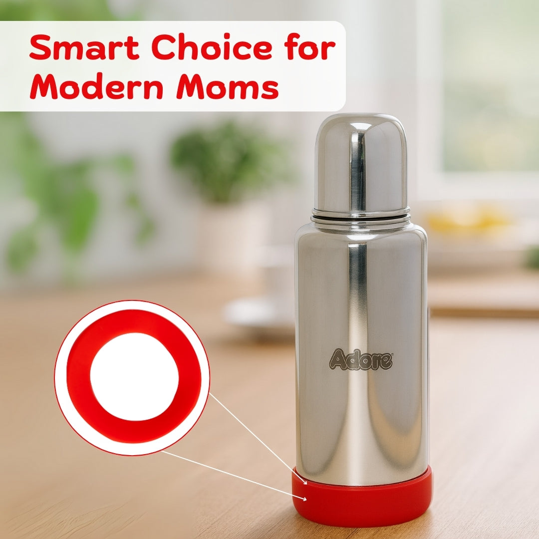 Adore Dr.Feed Bestie! The Silicon Base for Dr.Feed Wide Neck Bottles- Cherry Red Pack of 2