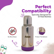 Adore Dr.Feed Bestie! The Silicon Base for Dr.Feed Wide Neck Bottles- Pixy Purple Pack of 2