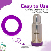 Adore Dr.Feed Bestie! The Silicon Base for Dr.Feed Wide Neck Bottles- Pixy Purple Pack of 2