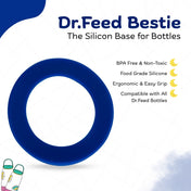 Adore Dr.Feed Bestie! The Silicon Base for Dr.Feed Wide Neck Bottles- Blazing Blue Pack of 2
