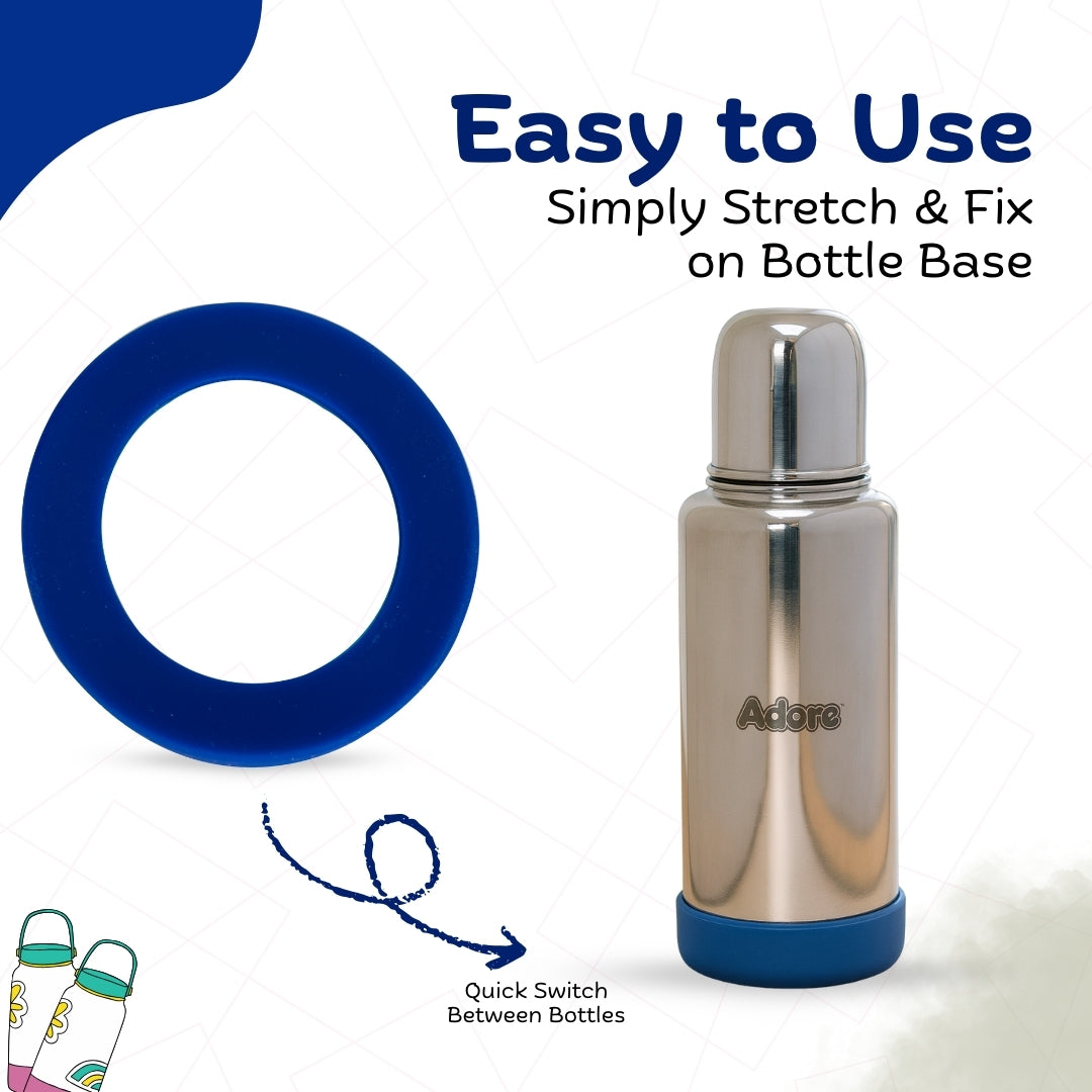 Adore Dr.Feed Bestie! The Silicon Base for Dr.Feed Wide Neck Bottles- Blazing Blue Pack of 2