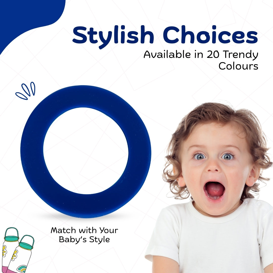 Adore Dr.Feed Bestie! The Silicon Base for Dr.Feed Wide Neck Bottles- Blazing Blue Pack of 2