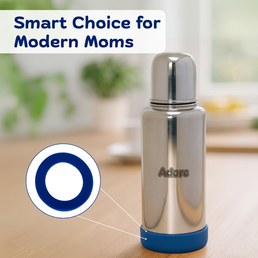 Adore Dr.Feed Bestie! The Silicon Base for Dr.Feed Wide Neck Bottles- Blazing Blue Pack of 2