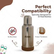 Adore Dr.Feed Bestie! The Silicon Base for Dr.Feed Wide Neck Bottles- Earthen Brown Pack of 2