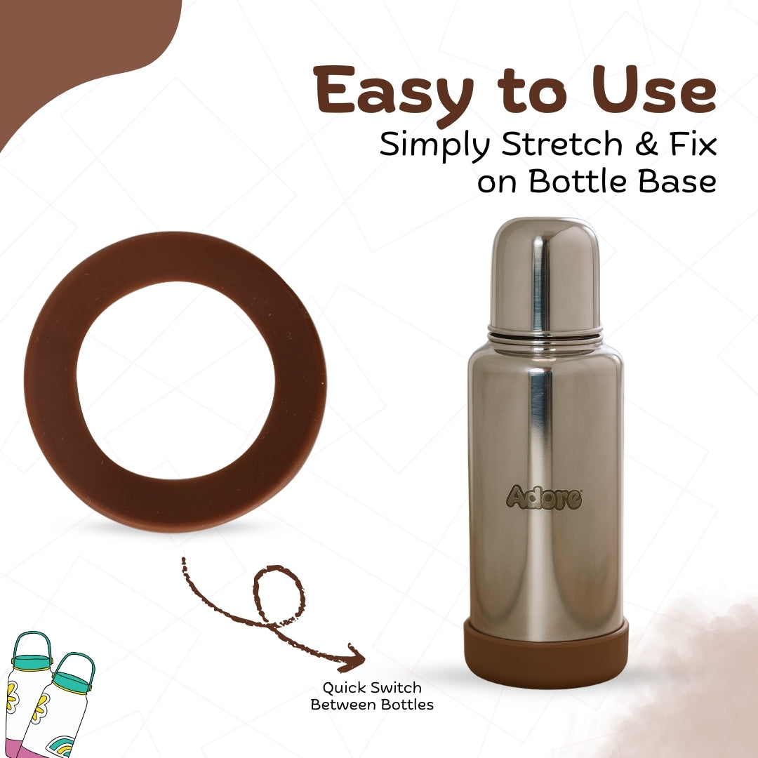 Adore Dr.Feed Bestie! The Silicon Base for Dr.Feed Wide Neck Bottles- Earthen Brown Pack of 2