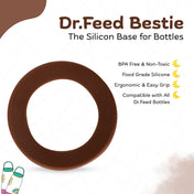 Adore Dr.Feed Bestie! The Silicon Base for Dr.Feed Wide Neck Bottles- Earthen Brown Pack of 2