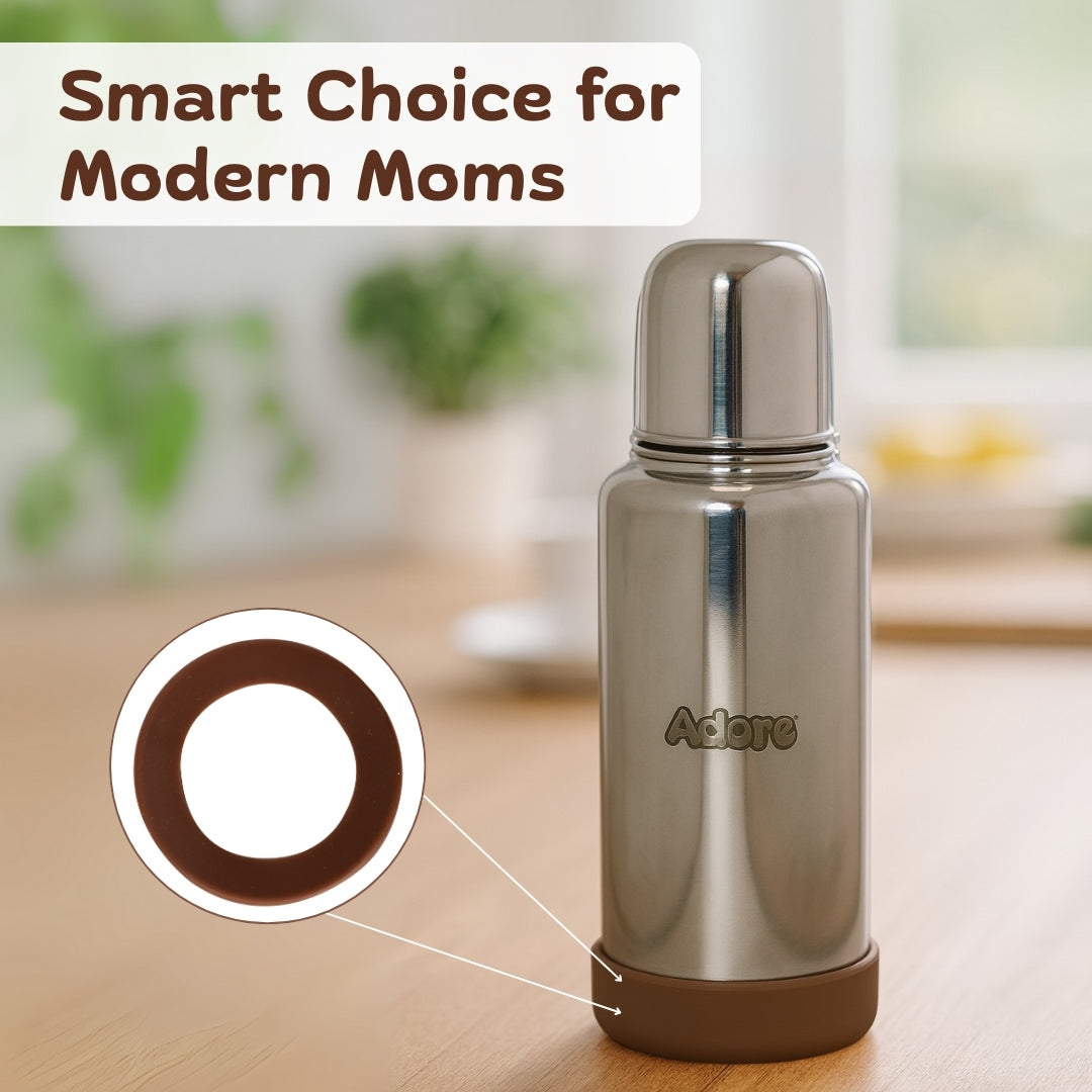 Adore Dr.Feed Bestie! The Silicon Base for Dr.Feed Wide Neck Bottles- Earthen Brown Pack of 2