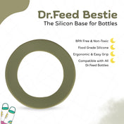 Adore Dr.Feed Bestie! The Silicon Base for Dr.Feed Wide Neck Bottles- Military Green Pack of 2