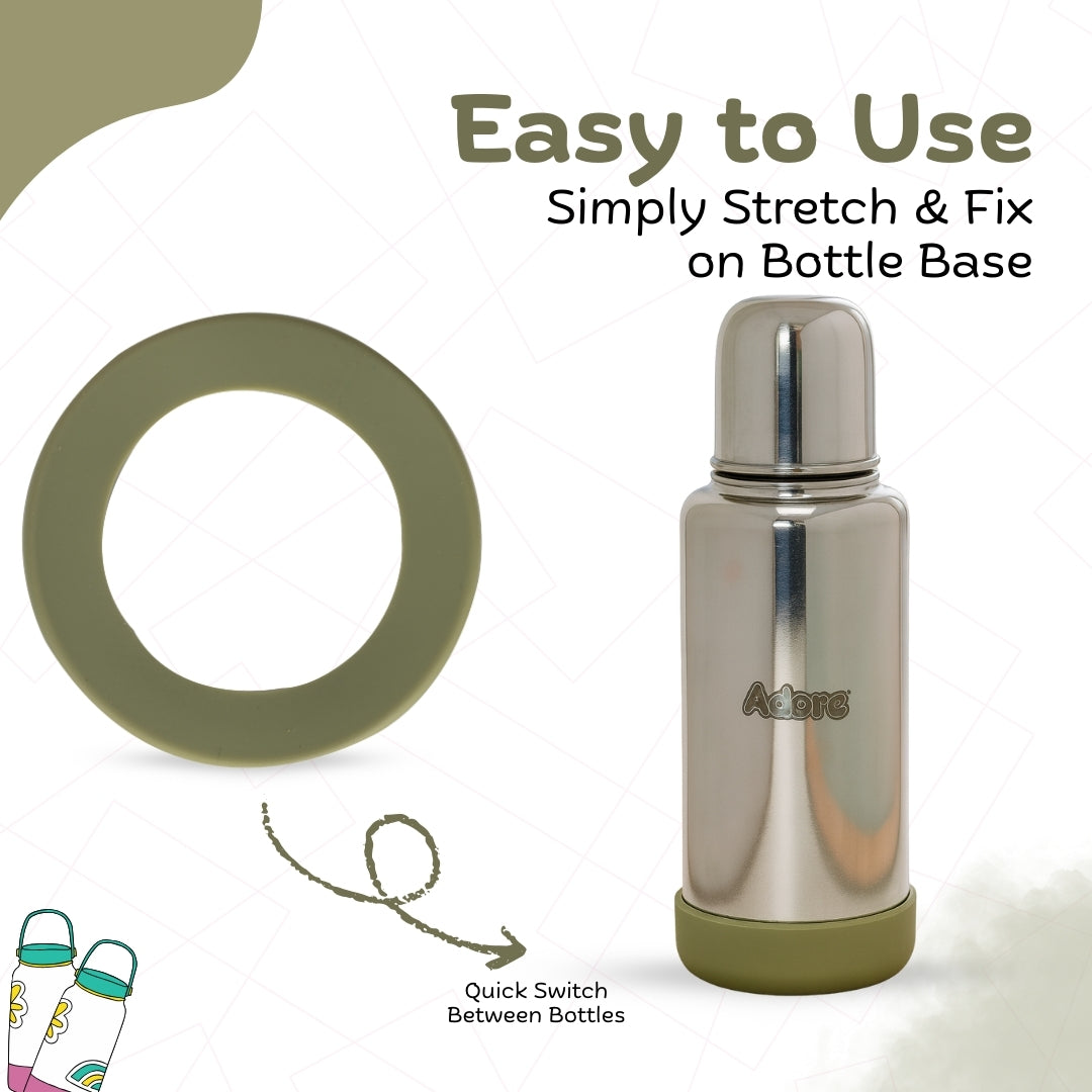 Adore Dr.Feed Bestie! The Silicon Base for Dr.Feed Wide Neck Bottles- Military Green Pack of 2