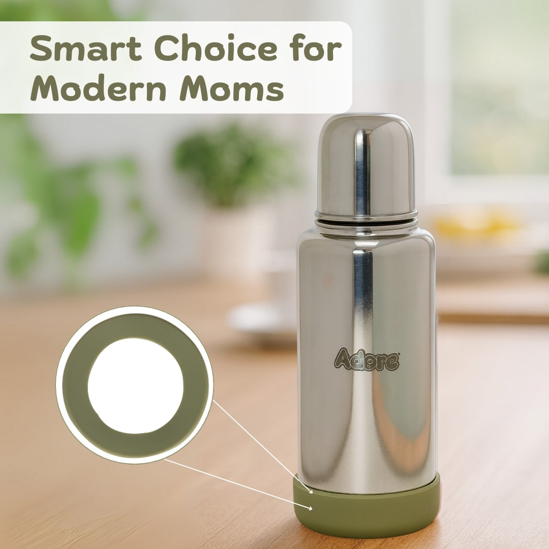 Adore Dr.Feed Bestie! The Silicon Base for Dr.Feed Wide Neck Bottles- Military Green Pack of 2