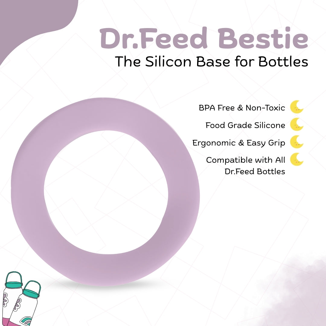 Adore Dr.Feed Bestie! The Silicon Base for Dr.Feed Wide Neck Bottles- Lucky Lavender Pack of 2