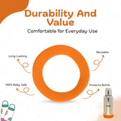 Adore Dr.Feed Bestie! The Silicon Base for Dr.Feed Wide Neck Bottles- Funky Orange Pack of 2