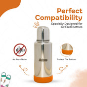 Adore Dr.Feed Bestie! The Silicon Base for Dr.Feed Wide Neck Bottles- Funky Orange Pack of 2