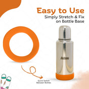 Adore Dr.Feed Bestie! The Silicon Base for Dr.Feed Wide Neck Bottles- Funky Orange Pack of 2
