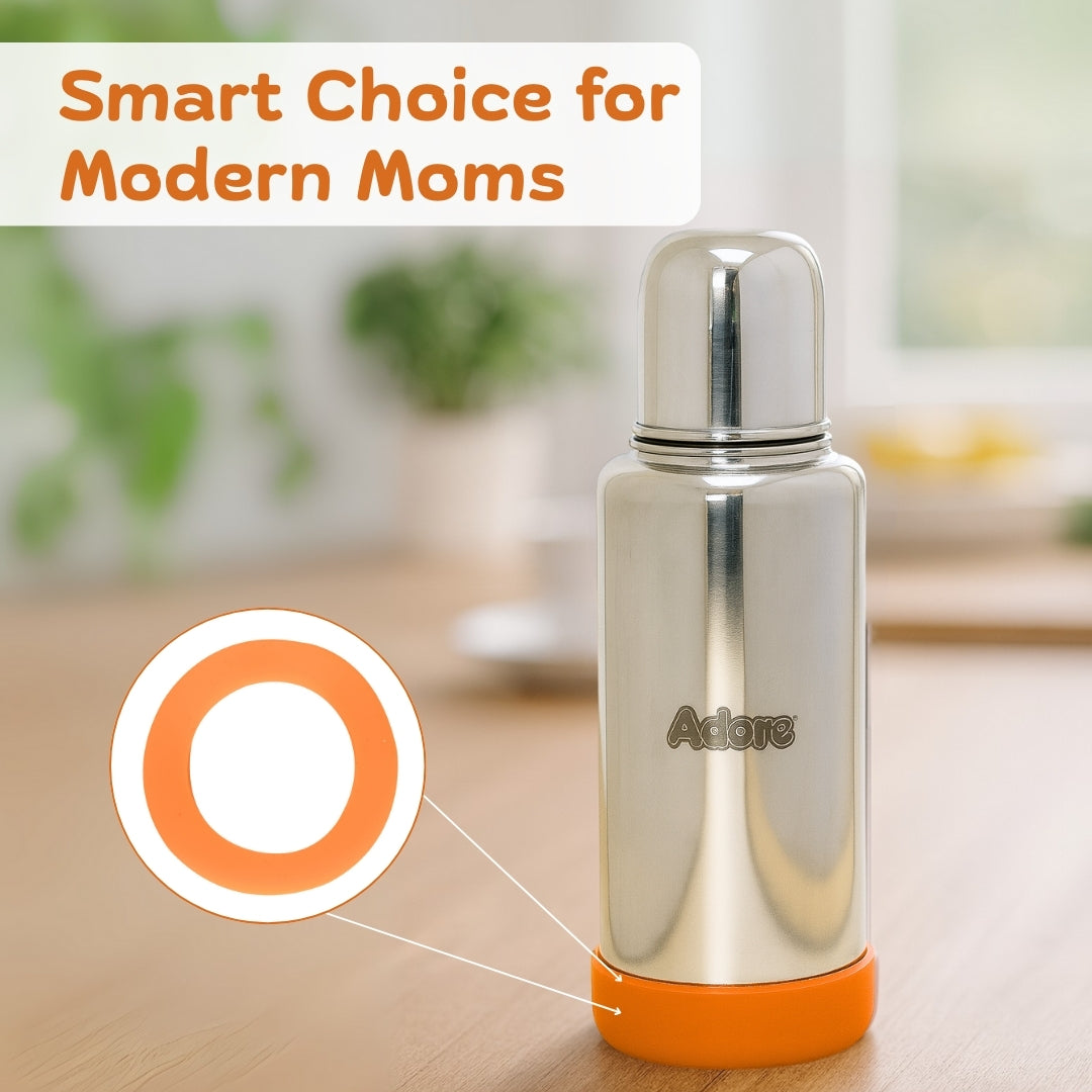 Adore Dr.Feed Bestie! The Silicon Base for Dr.Feed Wide Neck Bottles- Funky Orange Pack of 2