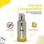 Adore Dr.Feed Bestie! The Silicon Base for Dr.Feed Wide Neck Bottles- Yanky Yellow Pack of 2