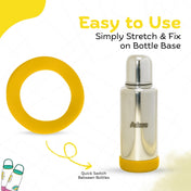 Adore Dr.Feed Bestie! The Silicon Base for Dr.Feed Wide Neck Bottles- Yanky Yellow Pack of 2